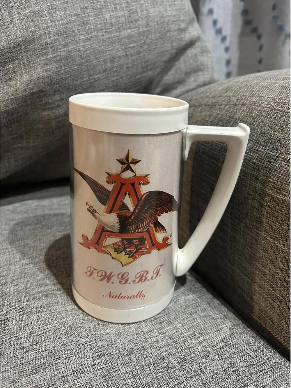 Thermo Serv Anheuser Busch TWGBT Naturally 6 3/8" Vintage Plastic Mug